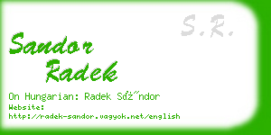 sandor radek business card